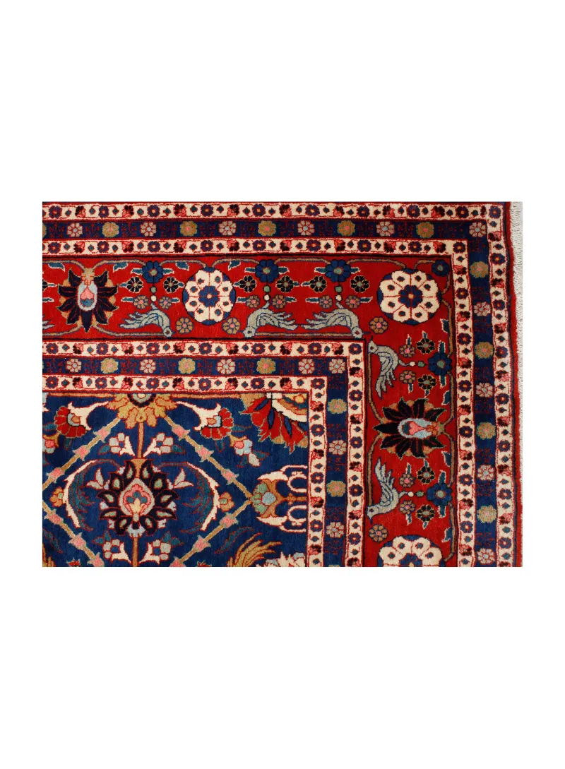 Handmade Navy Blue Persian Varamin Wool Rug 45752